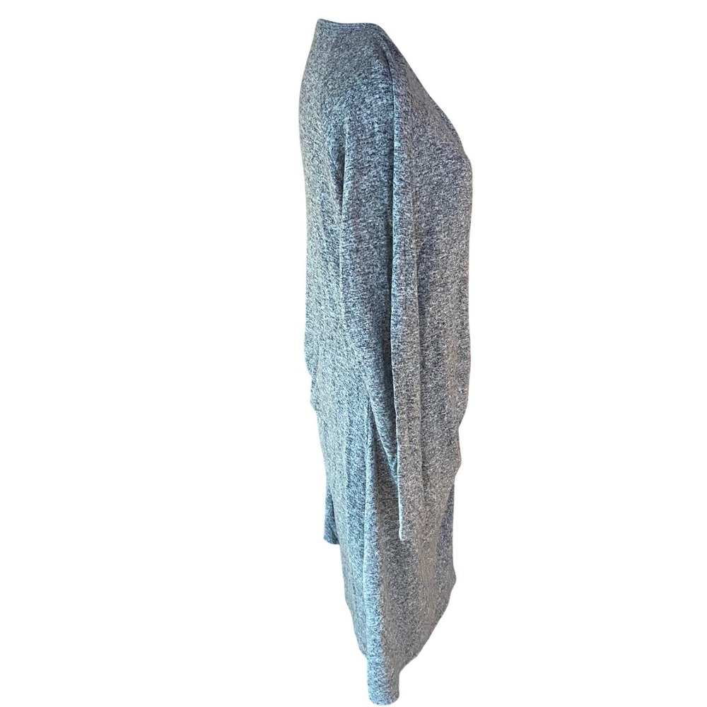 Athleta Solitude Heather Grey Ruched Side Knit Dress Long Sleeve XL - Picture 5 of 6
